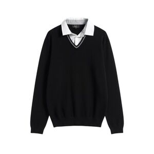 INC International Concepts Vintage Sweater Women's Size‎ XL Black Knit Collared